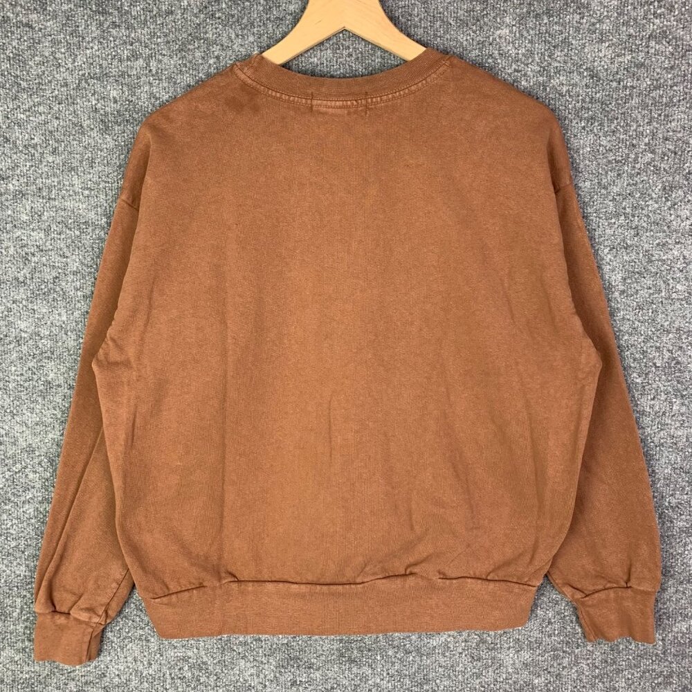 Talentless Crew Neck‎ Pullover Long Sleeves Sweatshirt Women Heavyweight Brown M - Picture 2 of 8